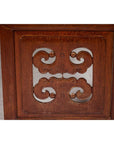 Rectangular Brown Table with Openwork Cloud Motifs