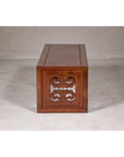 Rectangular Brown Table with Openwork Cloud Motifs
