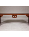 Rectangular Brown Table with Openwork Cloud Motifs