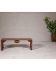 Rectangular Brown Table with Openwork Cloud Motifs