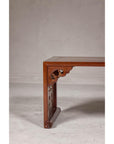 Rectangular Brown Table with Openwork Cloud Motifs
