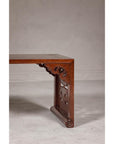 Rectangular Brown Table with Openwork Cloud Motifs