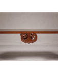 Rectangular Brown Table with Openwork Cloud Motifs