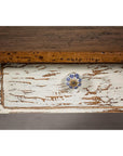 Farmhouse Chic White Distressed Sofa Table with Single Drawer and Tapered Legs