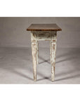 Farmhouse Chic White Distressed Sofa Table with Single Drawer and Tapered Legs