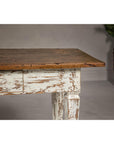 Farmhouse Chic White Distressed Sofa Table with Single Drawer and Tapered Legs