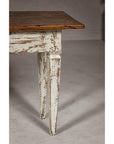 Farmhouse Chic White Distressed Sofa Table with Single Drawer and Tapered Legs