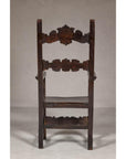 High Back Wooden "Throne Chair" with Carved Designs