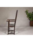 High Back Wooden "Throne Chair" with Carved Designs