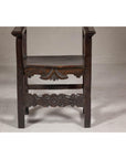 High Back Wooden "Throne Chair" with Carved Designs