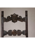 High Back Wooden "Throne Chair" with Carved Designs