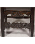 High Back Wooden "Throne Chair" with Carved Designs