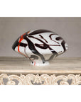Blown Glass Dome with White, Black & Orange Abstract Décor