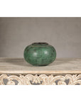 Vintage Bronze Bowl with Generous Rounded Silhouette and Verdigris Patina