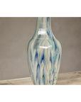 Multi-Color Vase with Blue and Green Drip Accent on Cream Ground
