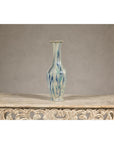 Multi-Color Vase with Blue and Green Drip Accent on Cream Ground