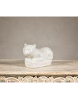 Vintage Petite Blanc de Chine Porcelain Cat Figure