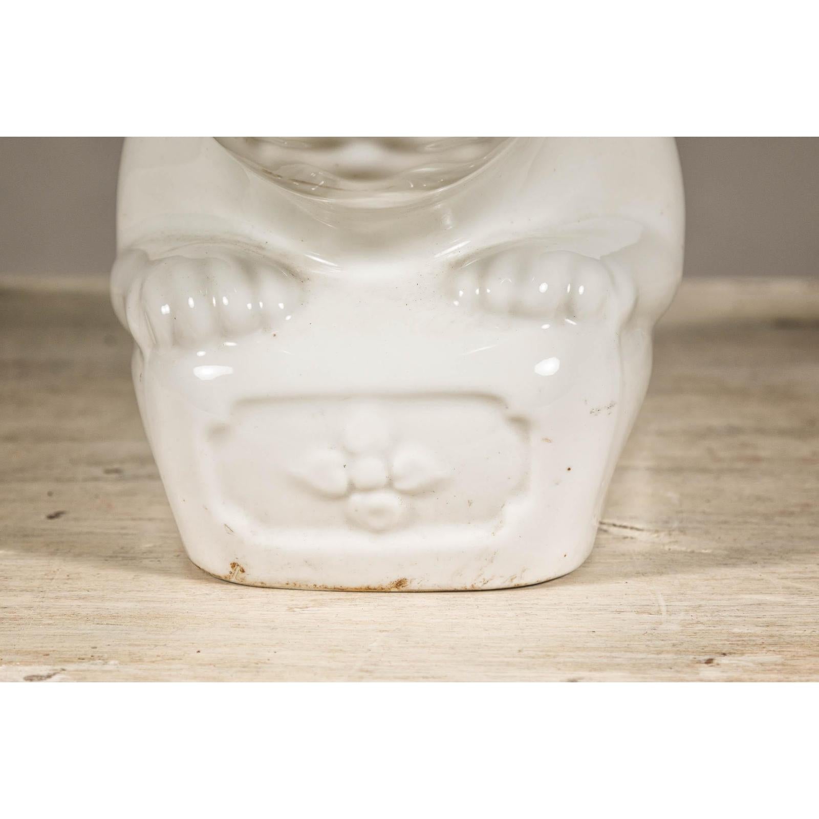 Vintage Petite Blanc de Chine Porcelain Cat Figure