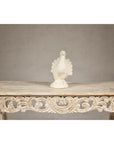 Petite Blanc de Chine Porcelain Fantail Pigeon Sculpture, Vintage