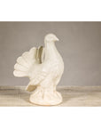 Petite Blanc de Chine Porcelain Fantail Pigeon Sculpture, Vintage