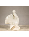 Petite Blanc de Chine Porcelain Fantail Pigeon Sculpture, Vintage