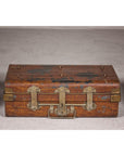 Set of Three British 1920s Metal Traveling Trunks for Export with Brass Hardware