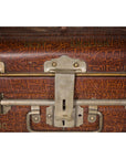 Set of Three British 1920s Metal Traveling Trunks for Export with Brass Hardware
