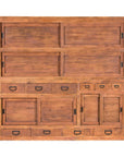 Antique Japanese Taishō Two-Part Tansu Chest with Drawers and Sliding Doors