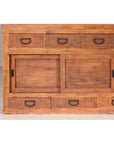 Antique Japanese Taishō Two-Part Tansu Chest with Drawers and Sliding Doors