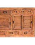 Antique Japanese Taishō Two-Part Tansu Chest with Drawers and Sliding Doors