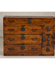 Late Meiji Keyaki Merchant Tansu Chest with Iron Fittings