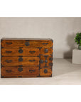 Late Meiji Keyaki Merchant Tansu Chest with Iron Fittings