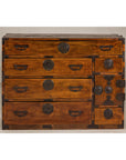 Late Meiji Keyaki Merchant Tansu Chest with Iron Fittings