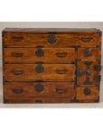 Late Meiji Keyaki Merchant Tansu Chest with Iron Fittings