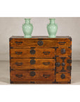 Late Meiji Keyaki Merchant Tansu Chest with Iron Fittings