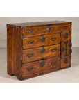 Late Meiji Keyaki Merchant Tansu Chest with Iron Fittings