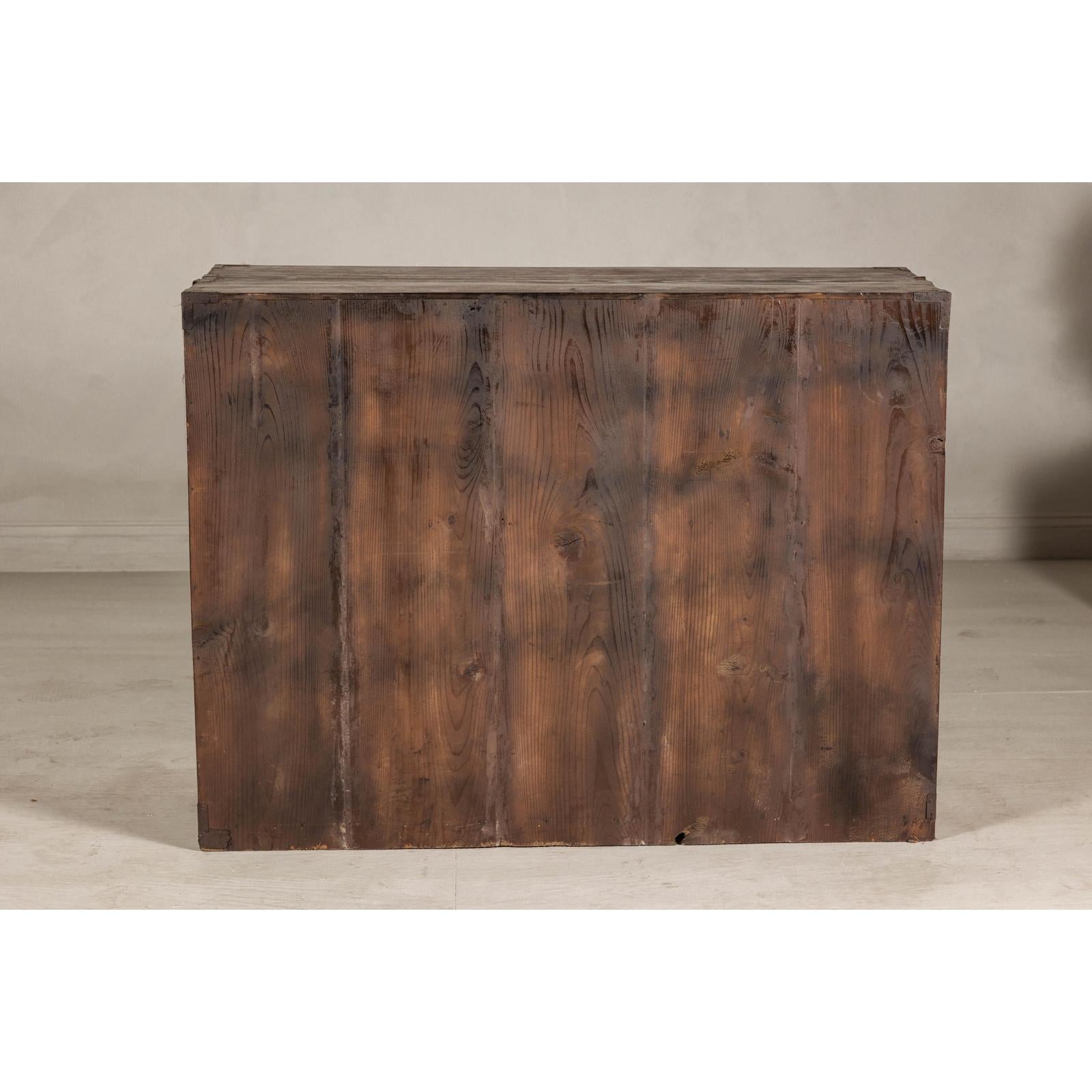 Late Meiji Keyaki Merchant Tansu Chest with Iron Fittings
