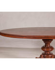 Dutch Colonial Oval Pedestal Dining Table with Scrolling Base, Late 19th Century