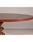 Dutch Colonial Oval Pedestal Dining Table with Scrolling Base, Late 19th Century