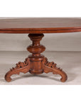 Dutch Colonial Oval Pedestal Dining Table with Scrolling Base, Late 19th Century