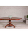 Dutch Colonial Oval Pedestal Dining Table with Scrolling Base, Late 19th Century