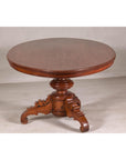 Dutch Colonial Oval Pedestal Dining Table with Scrolling Base, Late 19th Century