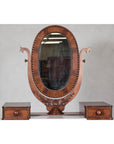 Late 19th Century Flaming Walnut Dresser with Tilting Mirror and Marble Inset