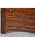 Late 19th Century Flaming Walnut Dresser with Tilting Mirror and Marble Inset