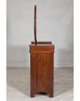 Late 19th Century Flaming Walnut Dresser with Tilting Mirror and Marble Inset