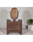 Late 19th Century Flaming Walnut Dresser with Tilting Mirror and Marble Inset