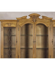 Large French Provincial Style China Cabinet in Hardwood Finish, Wired
