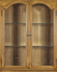 Large French Provincial Style China Cabinet in Hardwood Finish, Wired