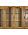 Large French Provincial Style China Cabinet in Hardwood Finish, Wired
