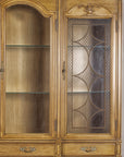 Large French Provincial Style China Cabinet in Hardwood Finish, Wired